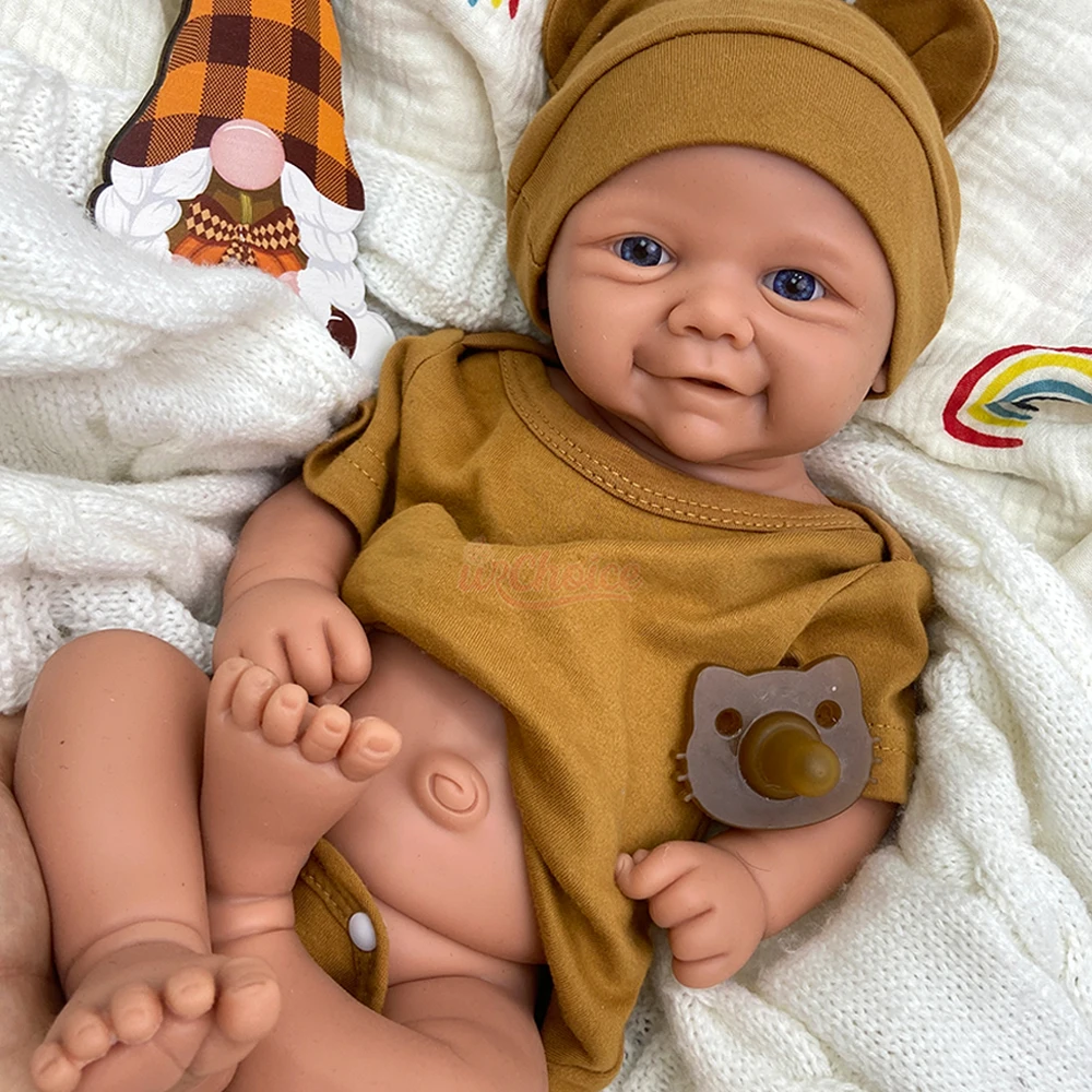 17Inch Hyper-Realistic Full Solid Silicone Reborn Baby Girl/Boy Hand-Finished Details Open Eyes for the Art Doll Collector