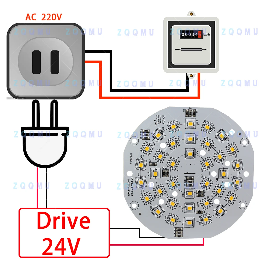 DC24V 12W Round LED Chip Module Low Voltage Spotlight Beads DIY Wall Washer Display Underground Ceiling Lamp Lighting Source