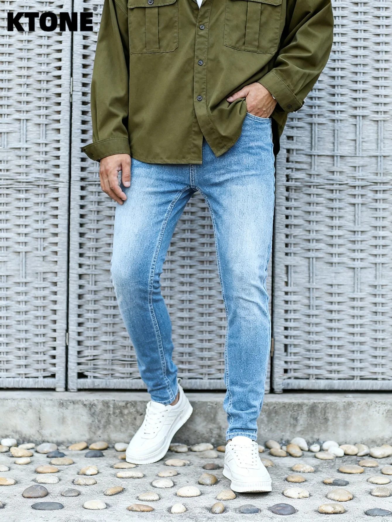 

Hip-hop Blue Y2K Drip Men's Slim Jeans Pants Original Trendy Denim Trousers No accessories or belts included