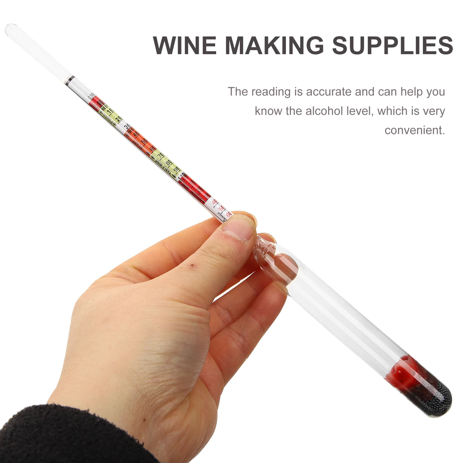 Hydrometer Test Jar Density Weight Beer Alcohol Tester Transparent Plastic Distilling Supplies