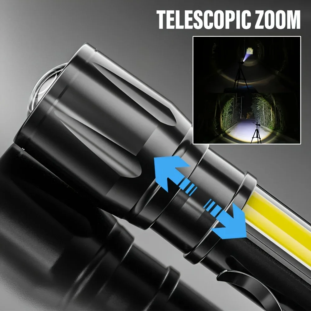 KDULIT LED Powerful Flashlight Rechargeable Multi Functional for Long Range Portable Outdoor Home Mini Flashlight with Cap Clip