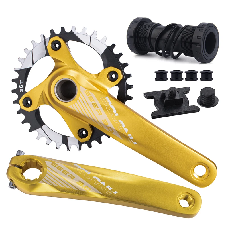 BOLANY Mountainbike Kurbelgarnitur 170MM 104BCD Kurbelgarnitur Hohl Kurbel Aluminium Legierung MTB Fahrrad Kurbel Kettenblatt Fahrrad Zubehör – Detail 9