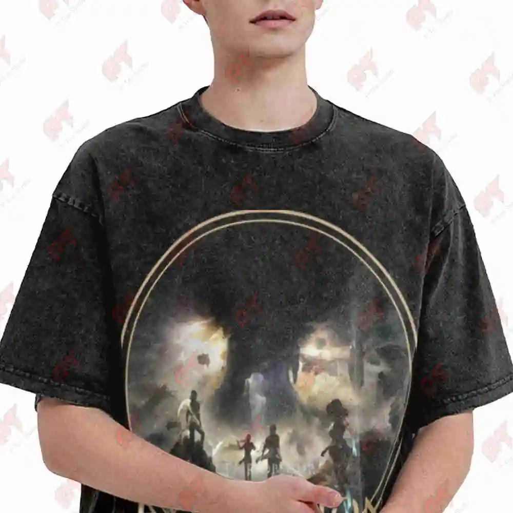 Expedition 33 Circle Clair Obscur Minimalist Modern Gamer Vintage Washed Tee Pure Cotton T-Shirt