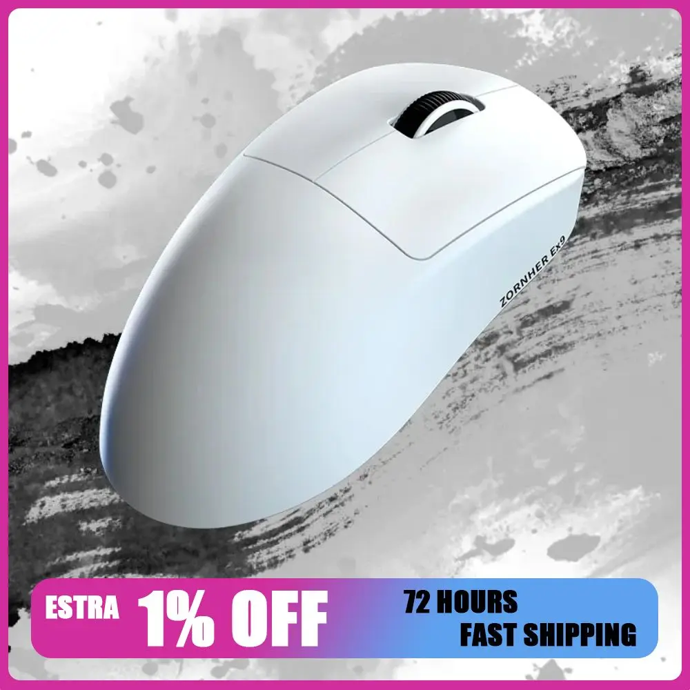 

ZORNHER Ergoflux9 Three Mode Wireless Mouse PAW3950 Dual 8KHz Polling Rate Ergonomic FPS Gaming Mouse 57g Lightweight Gift PC