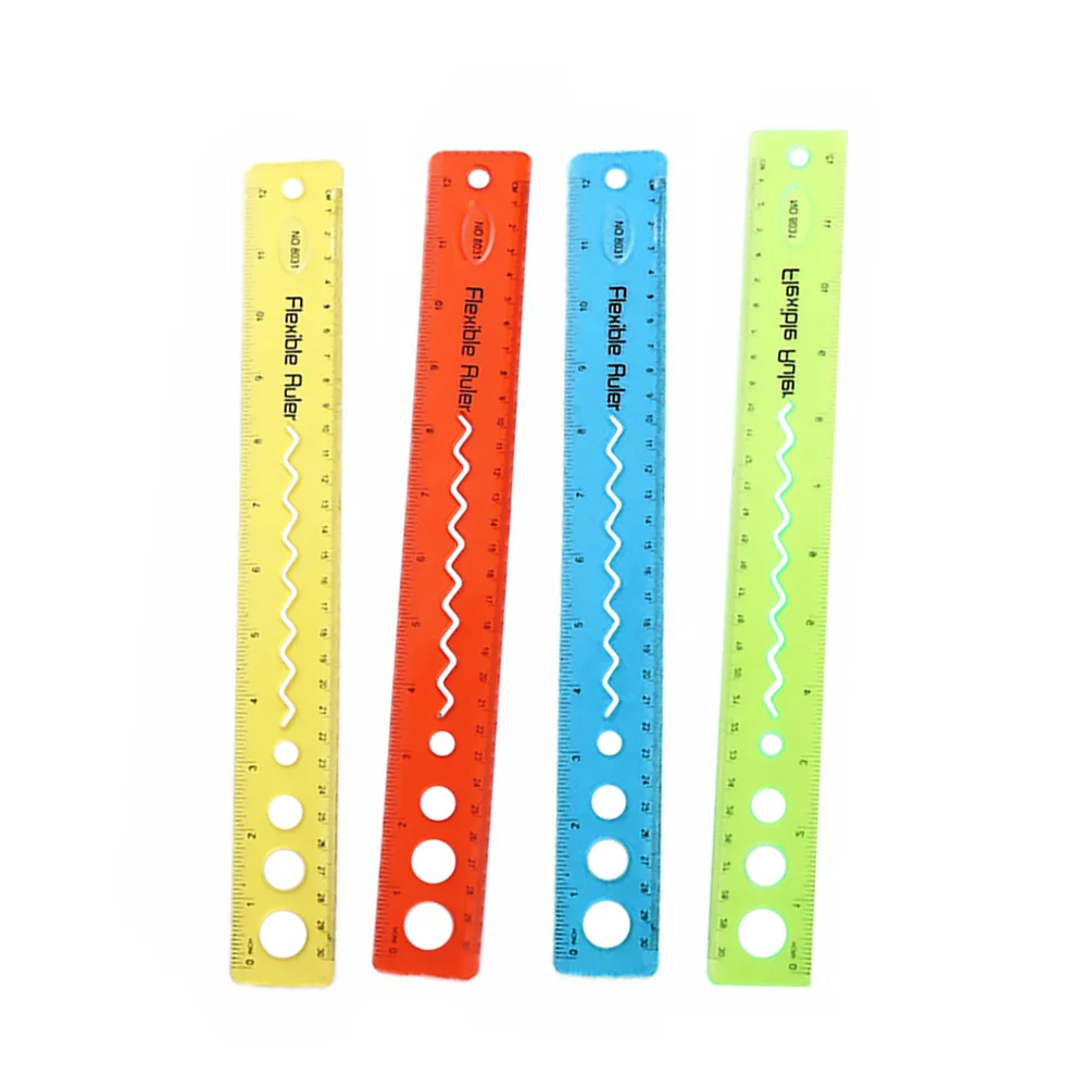 

4 Pcs Bendable Ruler Students Supply Wear-resistant Kids Accessory Measure Convenient Household