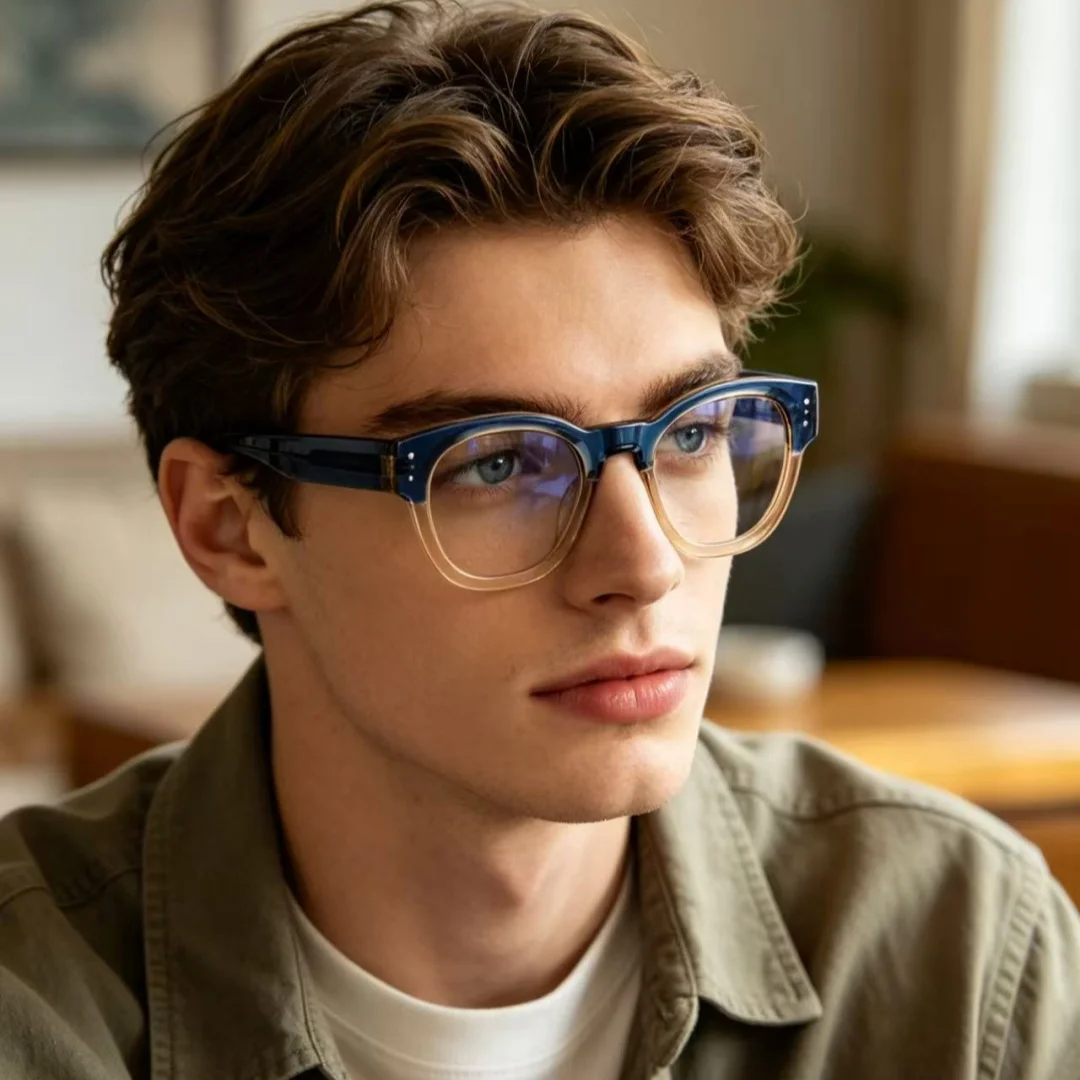 

New Acetate Glasses Frames Retro Oval Men's And Women's Myopia Glasses High-quality Eyeglasses Frames