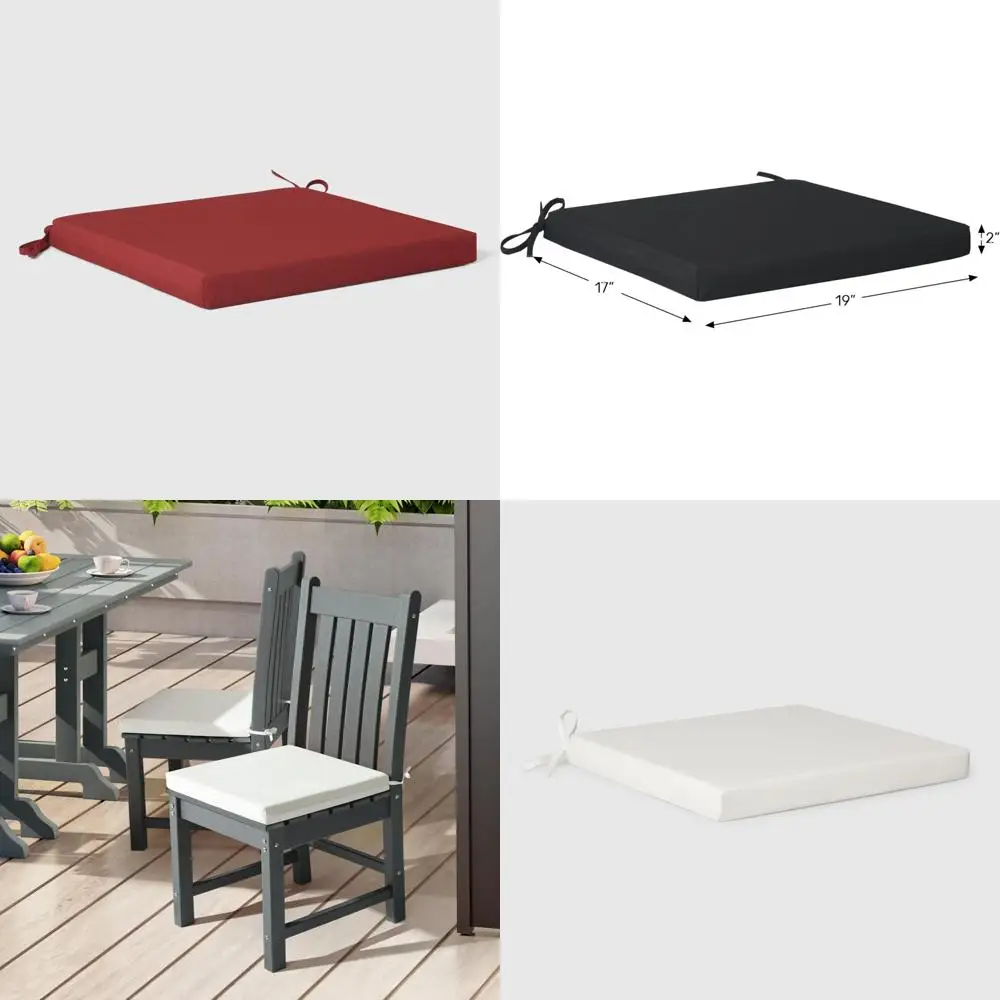 

Уличный патио, кухонный обеденный стул, квадратные подушки для сиденья, набор из 4 шт., 20x18, красный, удобный и стильный аксессуар для уличной мебели