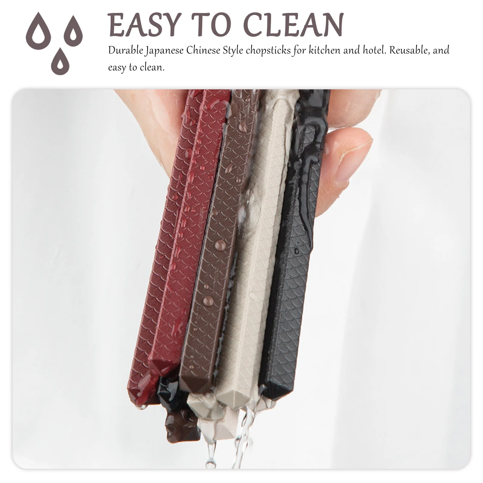 

5Pairs Alloy Chopsticks Chinese Style Reusable Non-Slip Household Heat-Resistant Sushi Hotpot Dinnerware