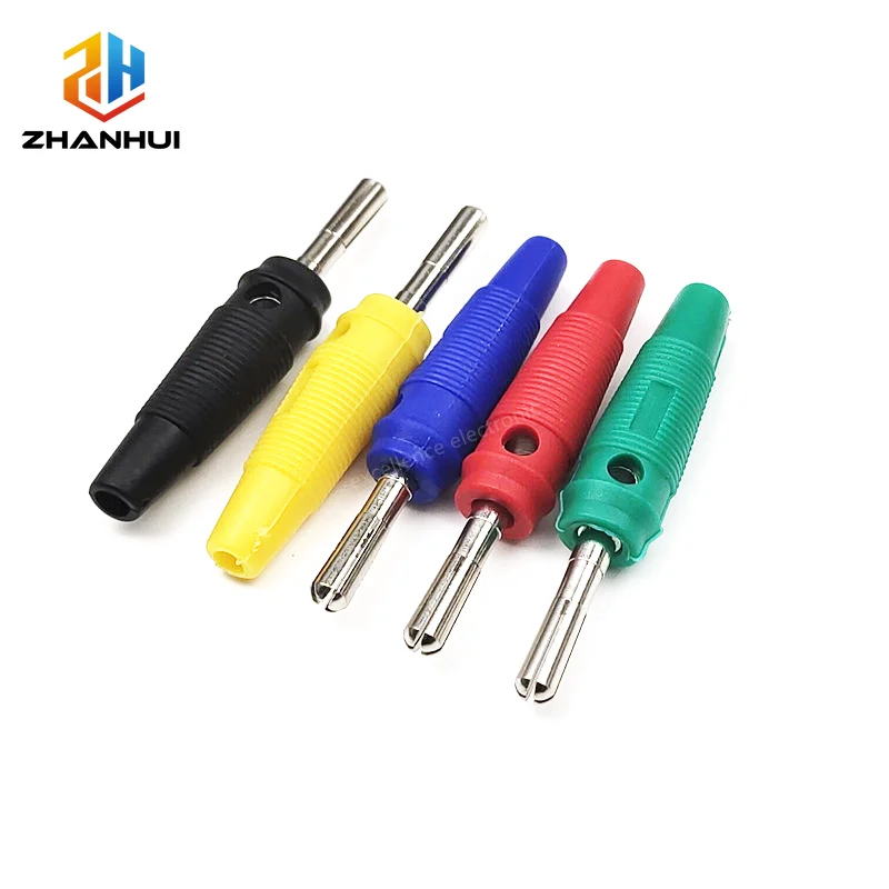 10Pcs 4mm Cross-slot Banana Plug, Made of Fully Copper with Nickel Plating, 32A High Current, Welding Assembly Type