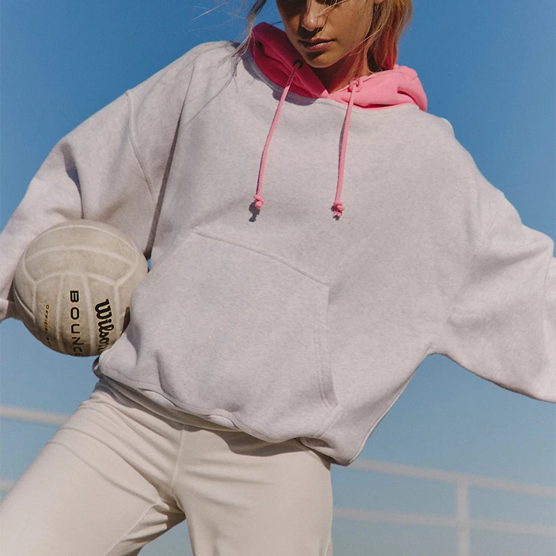 Y2K Retro Hooded Sweater Nuharajuku Loose Sweatshirt Autumn And Winter Solid Color Thick Warm Pullover Joker Women's Clothing