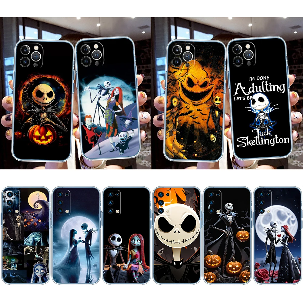Nightmare Before Christmas Transparent Phone Case for Motorola G40 G04 G05 One Ace Action  Fusion Plus Hyper Macro Vision Zoom