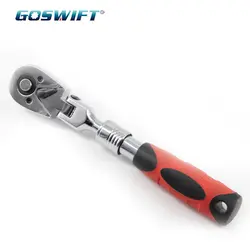 1/4 inch Drive 180 Degree Flexible Head 72 Teeth Ratchet Spanner Reversible and Extendable from 17cm to 22cm