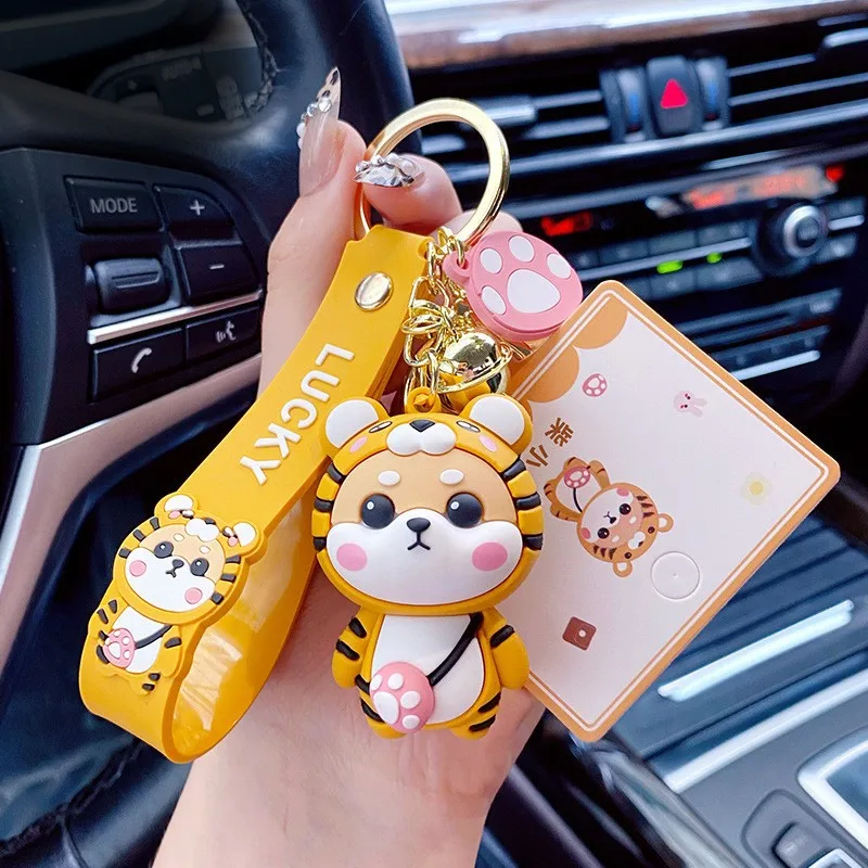 Cartoon Genuine Various Shapes Shiba Inu Keychain Car Key Chain Cute Doll Keyrings Bag Pendant Key Ring Gifts for Boys and Girls