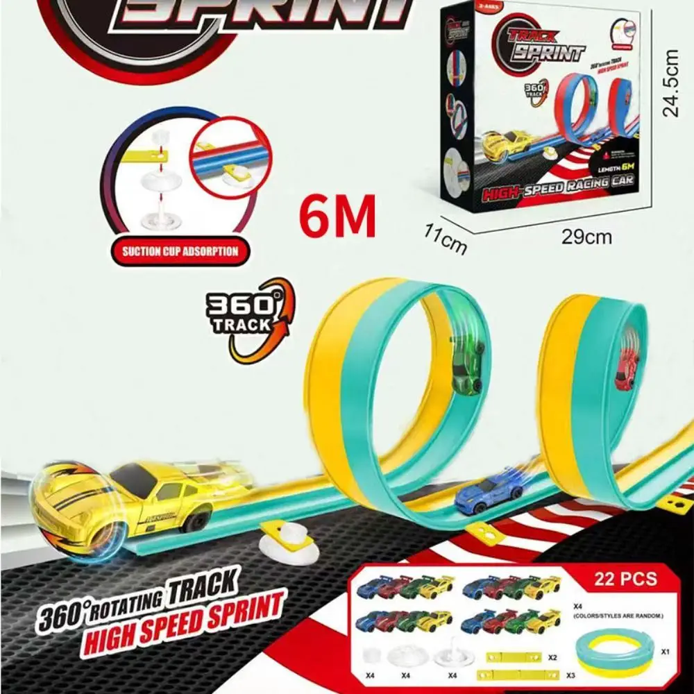 Montage Flexible Rennstrecke Spielzeug Biegsame Tragbare Rennstrecke Auto Spielzeug Blaue Farbe DIY Schwerkraft Angetrieben Rennstrecke Auto Spielzeug