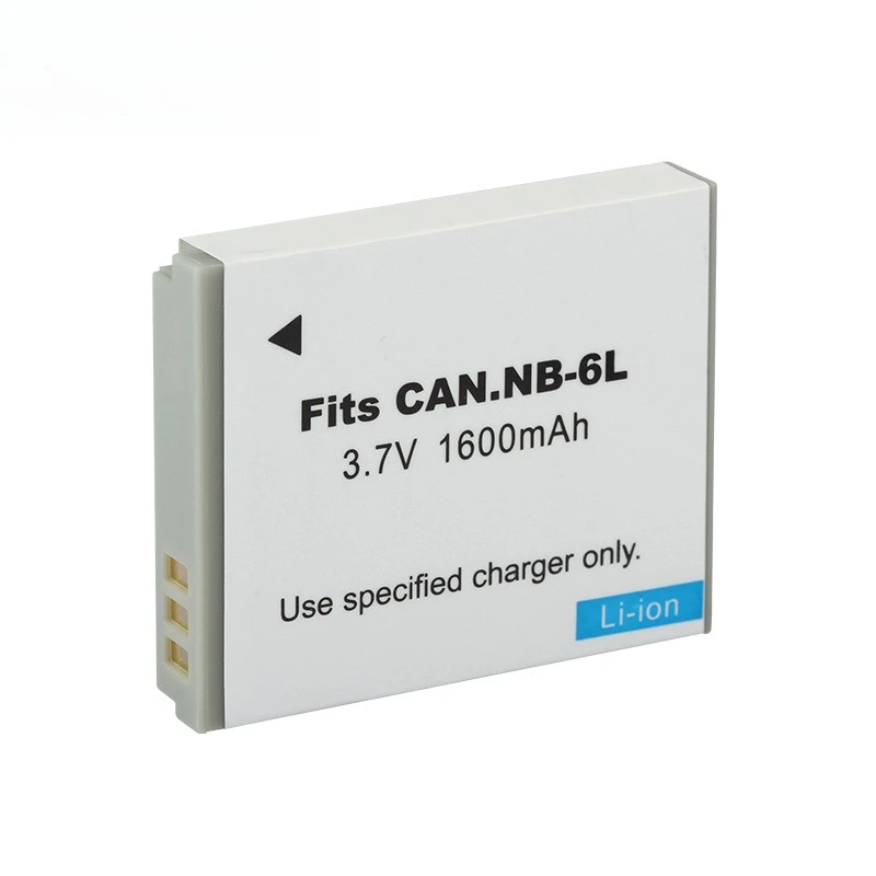 2 batterie agli ioni di litio NB6L 3.7V 1600mAh per fotocamera digitale Canon IXUS 85 IS/95/210 PowerShot S90/SX240 HS