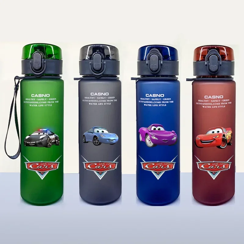 560ML Cars Cartoon Large Capacity Plastic Water Bottle Portable Leak Proof Water Cup Student Outdoor Sports Travel Water Bottle