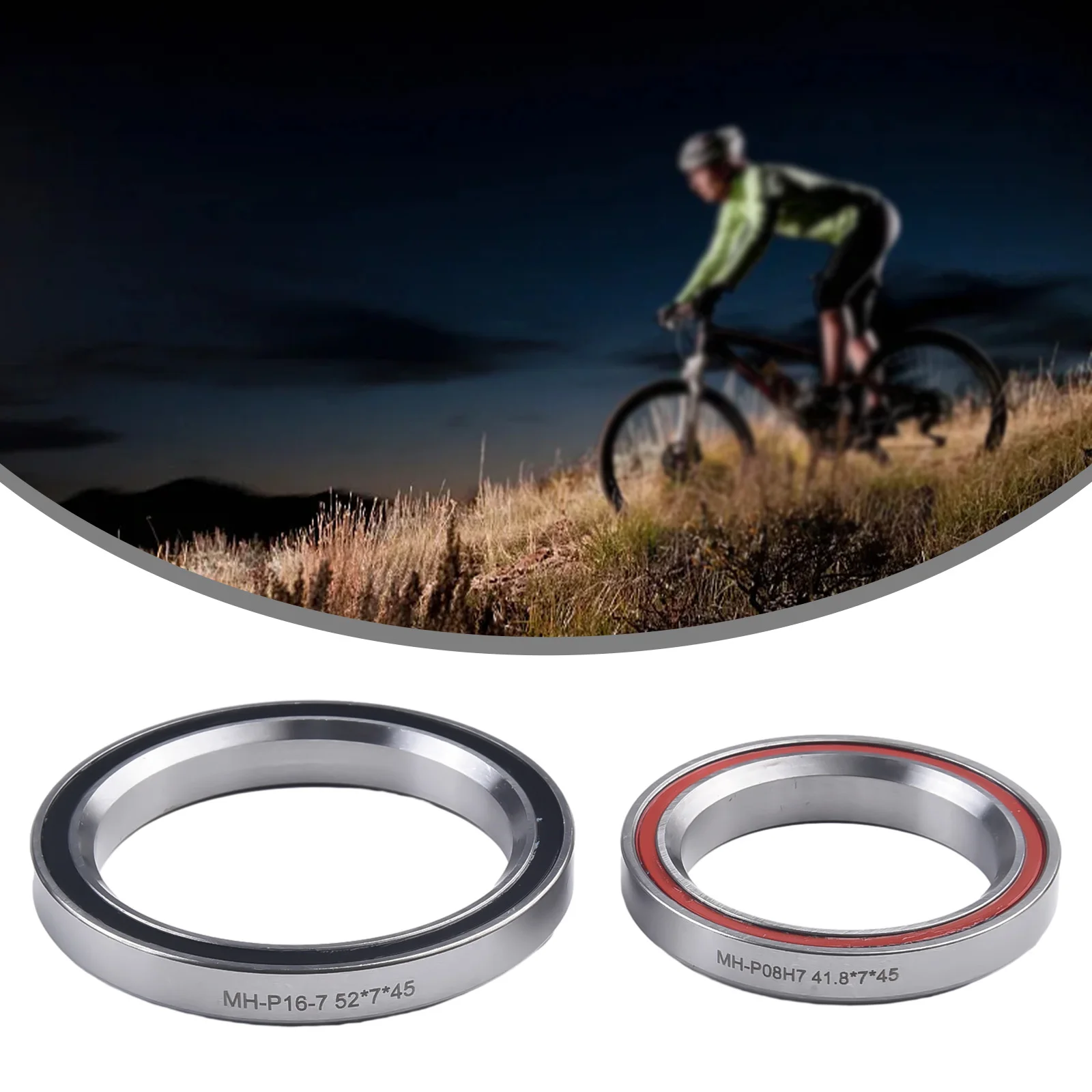 Bicycle Bowl Set Beaings Bicycle Components Headset MH-P08H7 MH-P16 Replacement Accessories Silver Upper And Lower Bearings