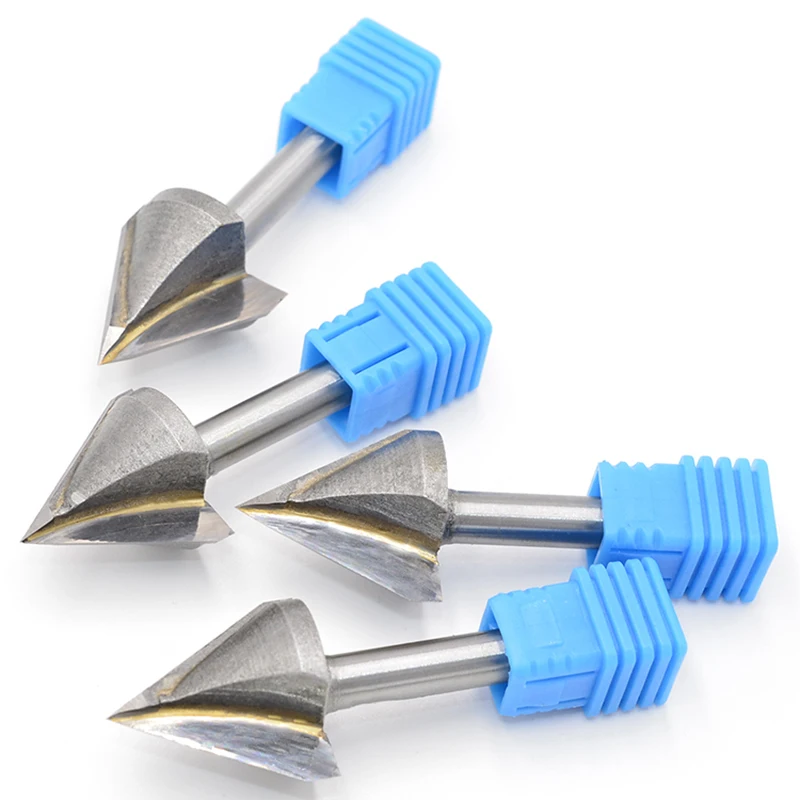 6mm High Precision Shank V Groove 3D Router Bits CNC Solid Carbide End Mill 60 90 Degree Woodworking Milling Cutter