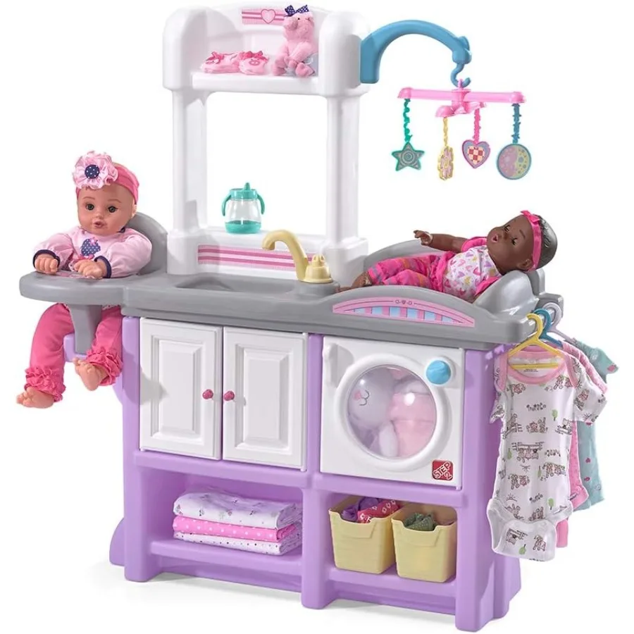 

Love & Care Deluxe Baby Doll Nursery Playset for Kids, Compact Changing Station & Crib, Made of Durable Plastic, Includes Toy A