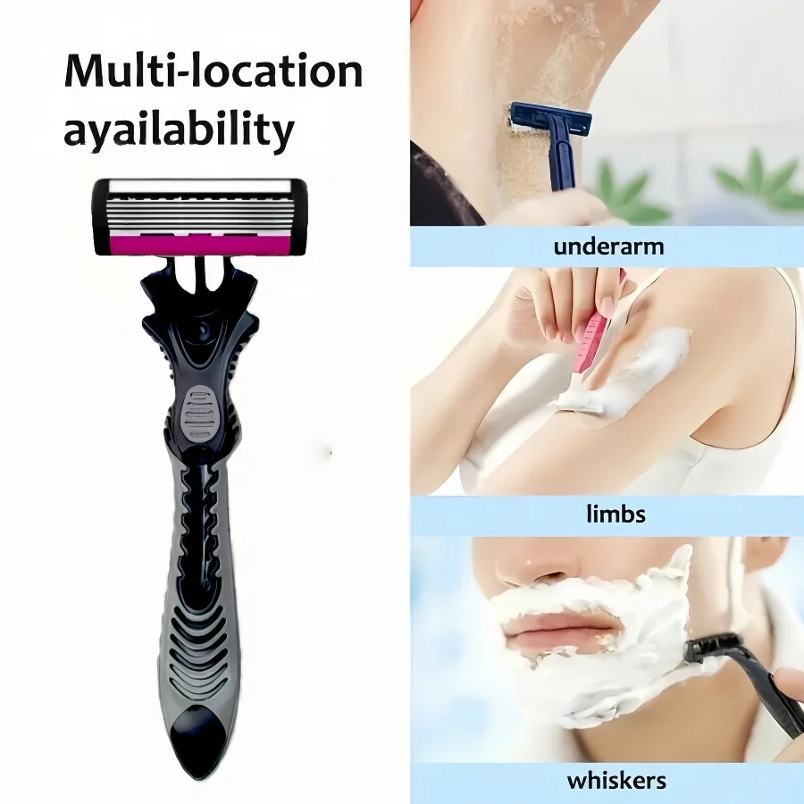 Hot Selling Manual Razor for Men six Layer Blade Stainless Steel Blades No Skin Damage Old Style Blades Shaver Heads Razor