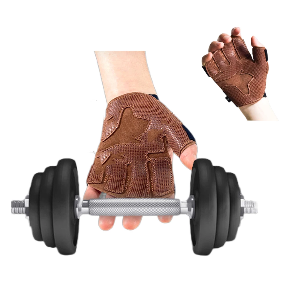 Cowhide Weight Lifting Training Gloves Men Women Gym Workout Glove for Fitness Weightlifting Pull Ups Palm Protection Support