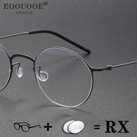 Round Design Men's Recipe Glasses With Prescription Lenses Titanium Optical Eyewear Progressive Myopia Reading Eyeglasses Work