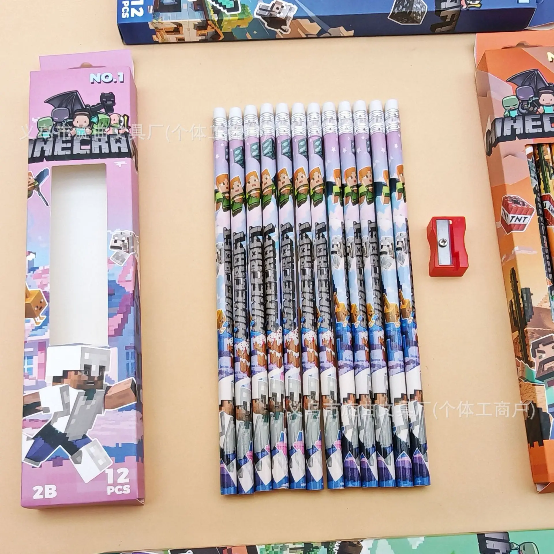 

12/48pcs New Minecraft pen Pencil Cartoon Stationery and Learning Supplies 1 Box 12 Pencil Rollers Set Creative Student Gift