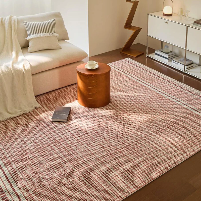 French Style Wool Carpet Living Room Red Vintage Sofa Bedroom Rug Modern Thick Coffee Table Floor Mat Large Cloakroom Office Rug