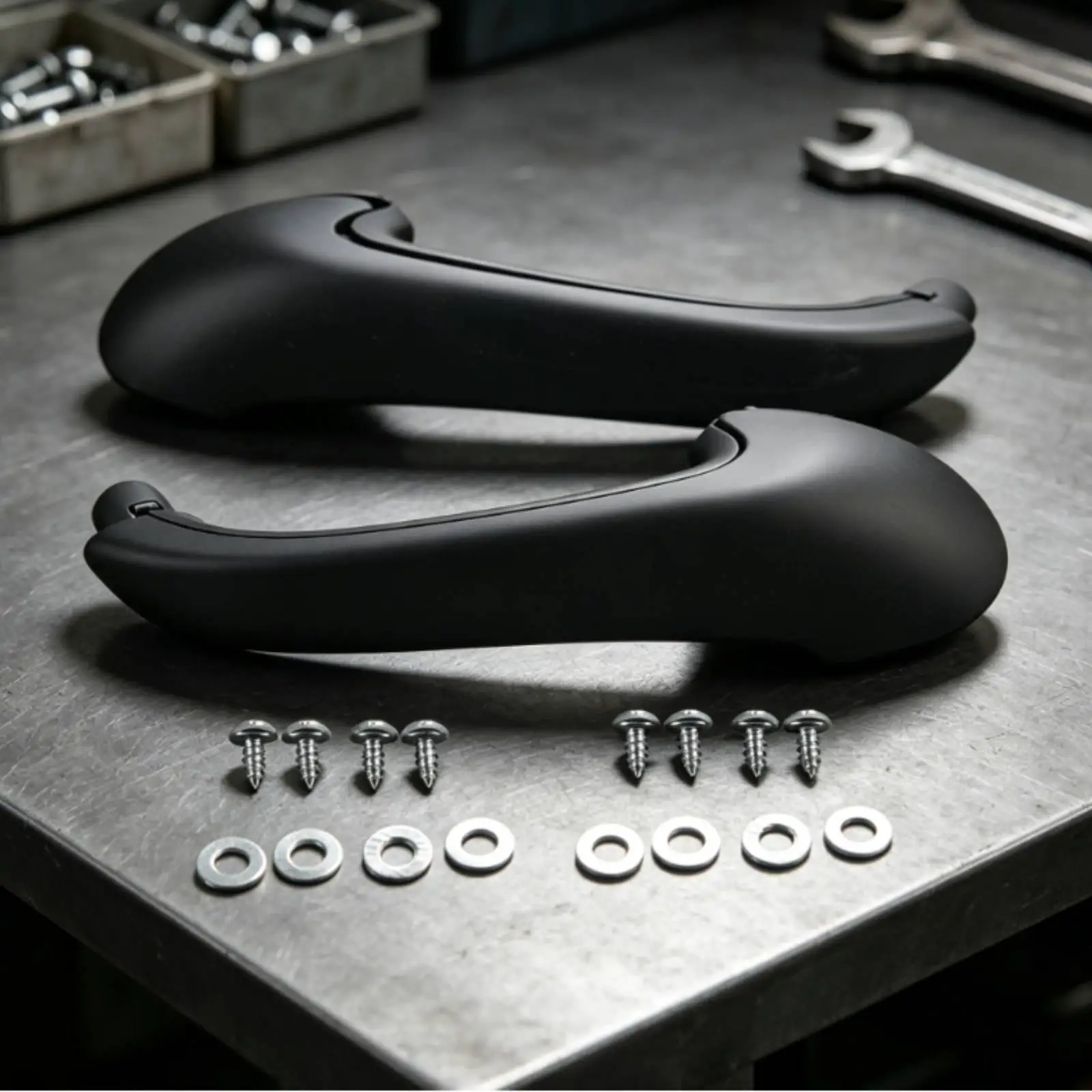 2 Pieces Inner Door Handle Matte Black Replacement Grab Handle Door Opener OEM-Style for DIYers