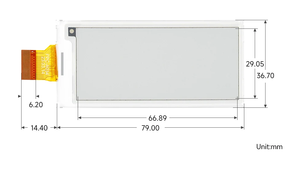 Fotografia 6: Tela de papel eletrônico de 2,9 polegadas (G), display de tinta eletrônica, 296x128, vermelho/amarelo/preto/branco, interface SPI, baixa potência, efeito tipo papel