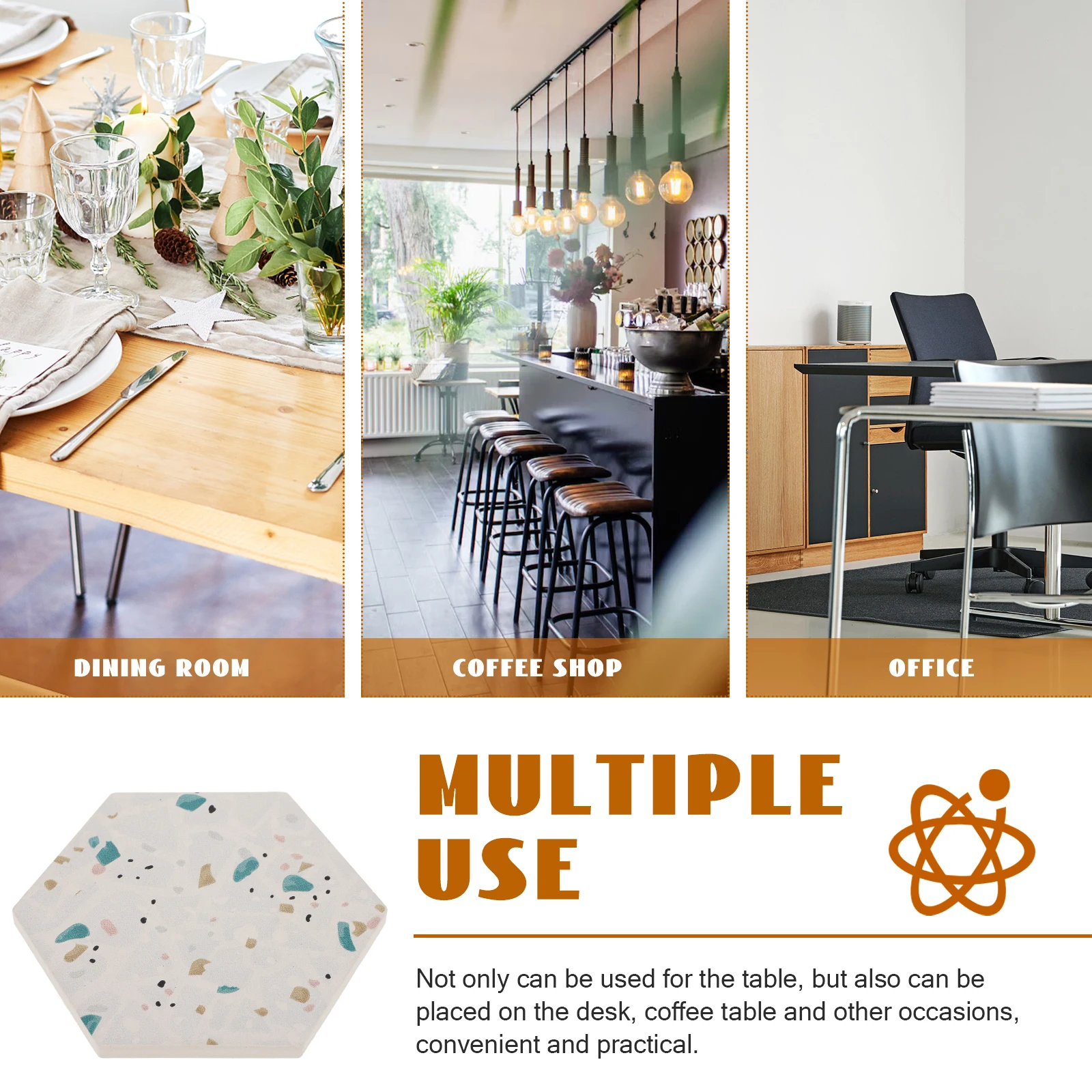 

Terrazzo Coaster Diatomite Pad Bathroom Coasters Anti-scald Accessories Decor Insulated