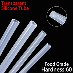 Tubo de silicona Flexible transparente de grado alimenticio, resistencia a la temperatura, no tóxico, ID 0,5, 1, 2, 2,5, 3, 4, 5, 6, 7, 8mm, 1M/5M