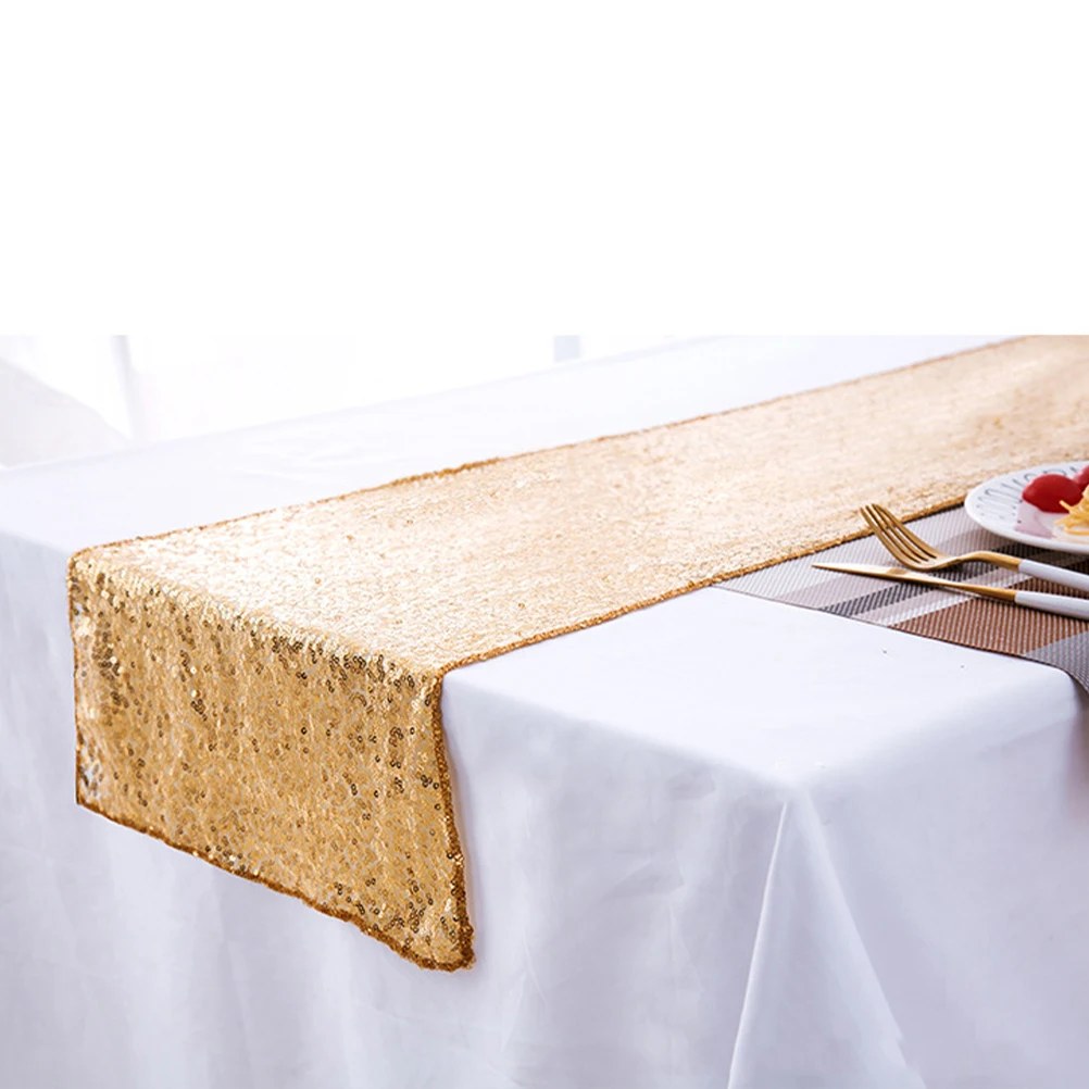 

Paillette Table Runner Golden Practical Party Table Cloth Decor Chic Dessert Display Table Runner Fashion