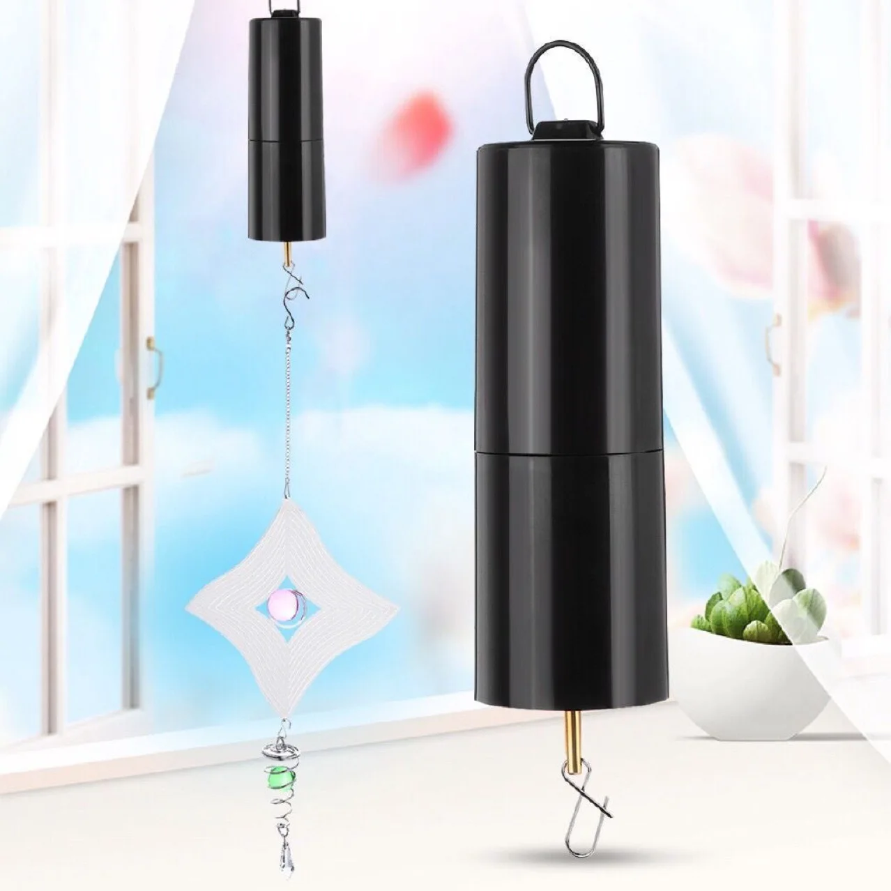 D9 Battery Operated Hanging Display Wind Spinner Motor Hanging Black Rotating Motor for Wind Spinner Wind Chimes Garden Decor