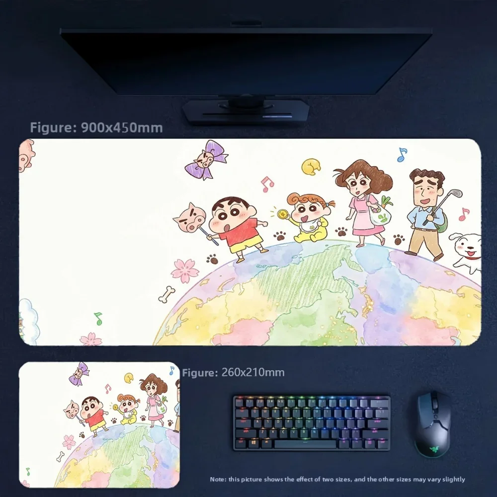 Cute Table Mat Animation Crayon Shin-chan Leather Non-slip Mouse Pad High Quality Leather Children's Eye Protection Writing Mat