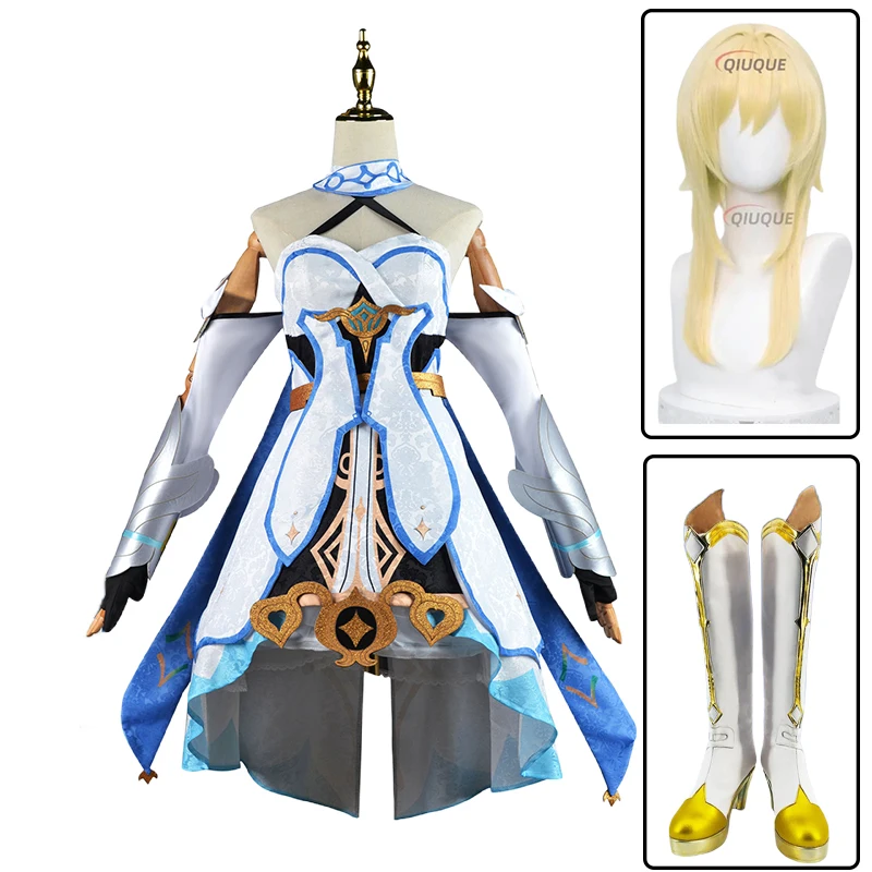 

Traveler Lumine Cosplay Genshin Impact Cosplay Costume Wig Shoes Women Dress Game Clothes Comic Con Role Play Suit Outfit