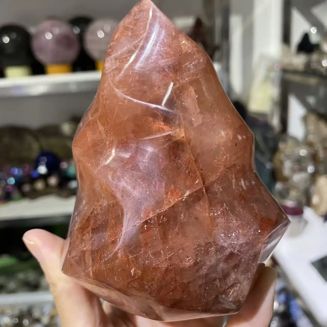 

Факел из натурального огненного кварца, энергетический драгоценный камень, жизненное исцеление, украшение комнаты, размагничивание гадания, медитация, Handcr