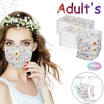 10/20/30/40/50/100 Adet Yetişkin Maskesi Tek Kullanımlık 3 Katlı Kulak Döngü Yüz Maskesi Uzun Süreli Aşınma Nefes Alabilir Maske için Basınçsız Maske