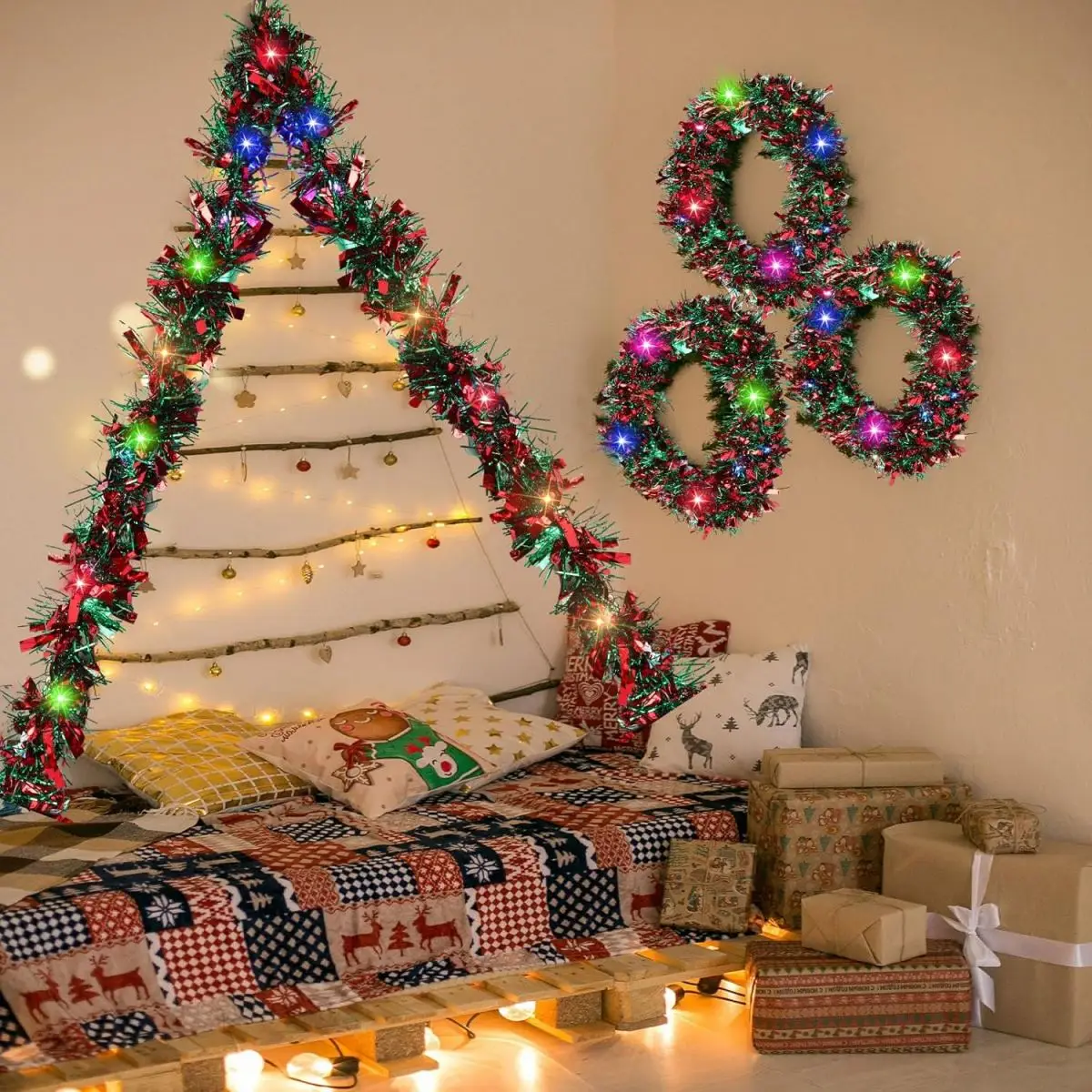 1PC 20/50 LED Fairy String Lights Colorful LED Christmas Garland Lights Battery Operated For Tree Home Room Holiday Party Decor