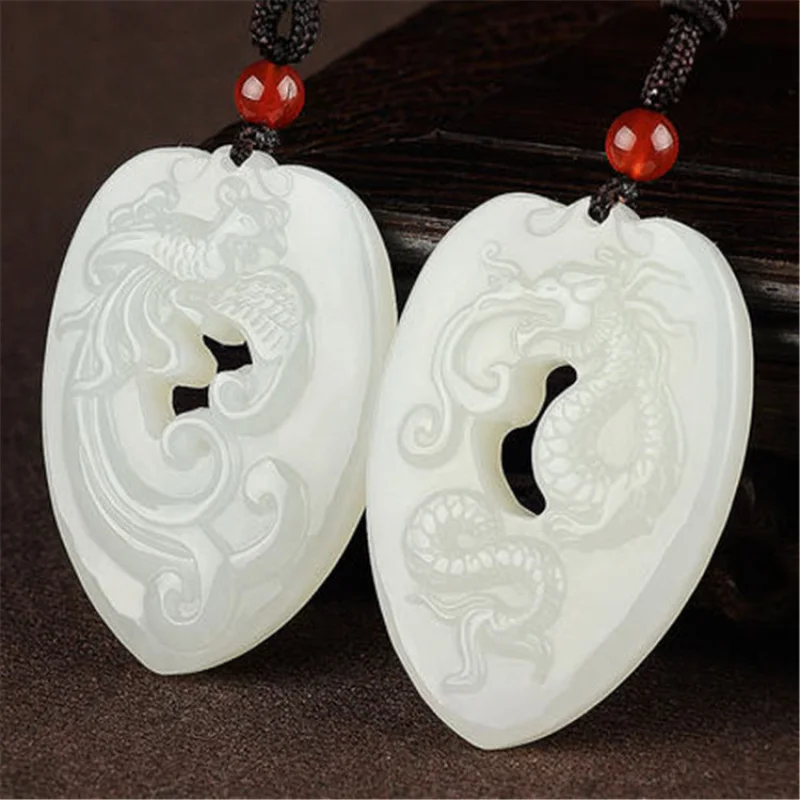 

Hetian white pendant, pair of pendants, jade ornaments men and women