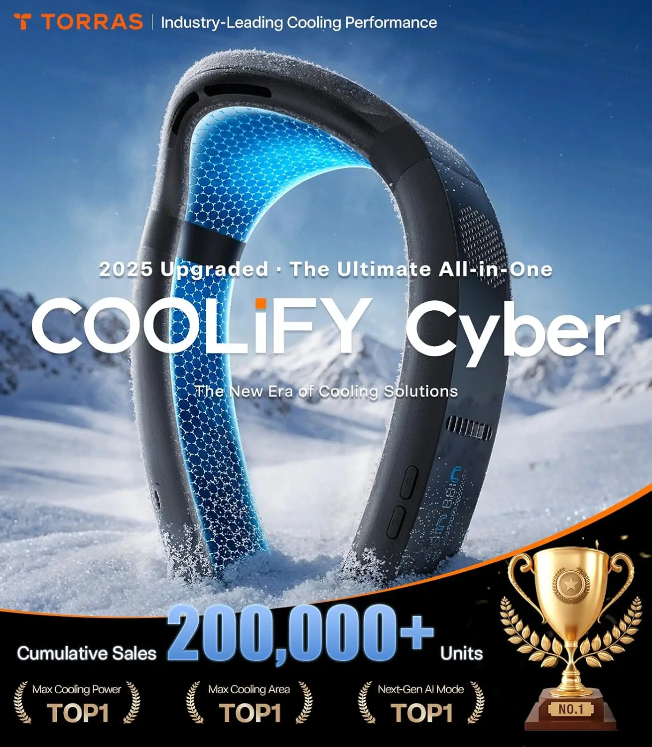 COOLiFY Cyber AI Neck Air Conditioner, Ultimate Immersive Cooling Portable Neck Fan【No.1 Coolest & Max Cooling Area】 Neck Fans t