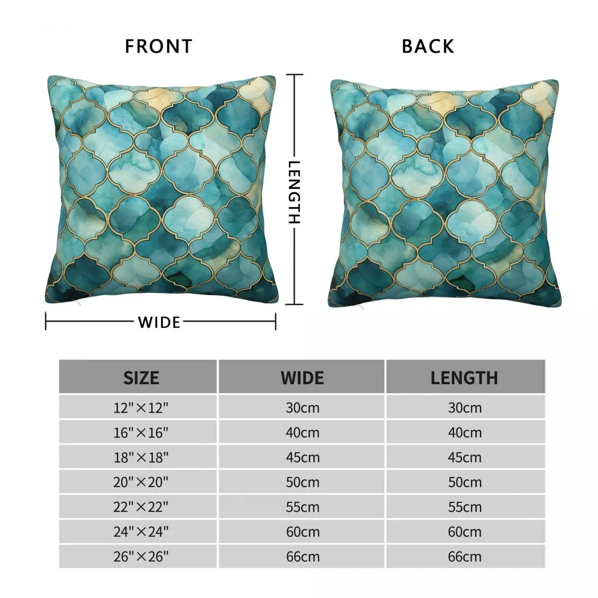 Mint Green Aqua Morrocan Tile Pillowcase Polyester Linen Velvet Creative Zip Decor Throw Pillow Case Bed Cushion Cover 18