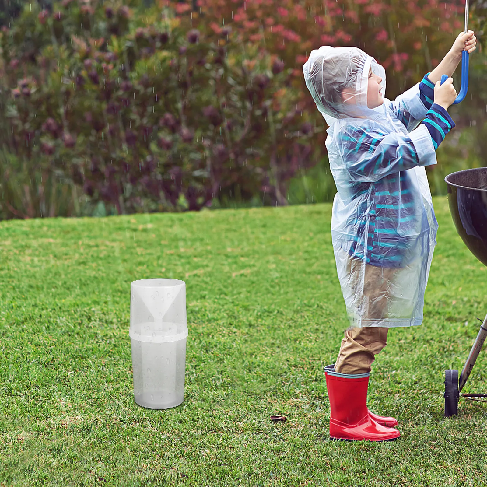 Large Transparent Plastic Rain Gauge for Garden Outdoor Use High Precision Measurement Educational Science Tool