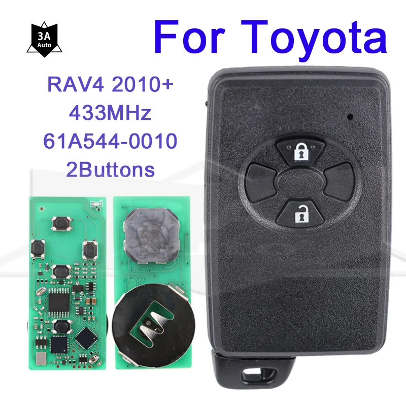 Remote Key ASK 433MHz for Toyota RAV4 2010+ Urban Cruiser Keyless Go 61A544-0010 Control Smart Car Entry Keys 2 Buttons