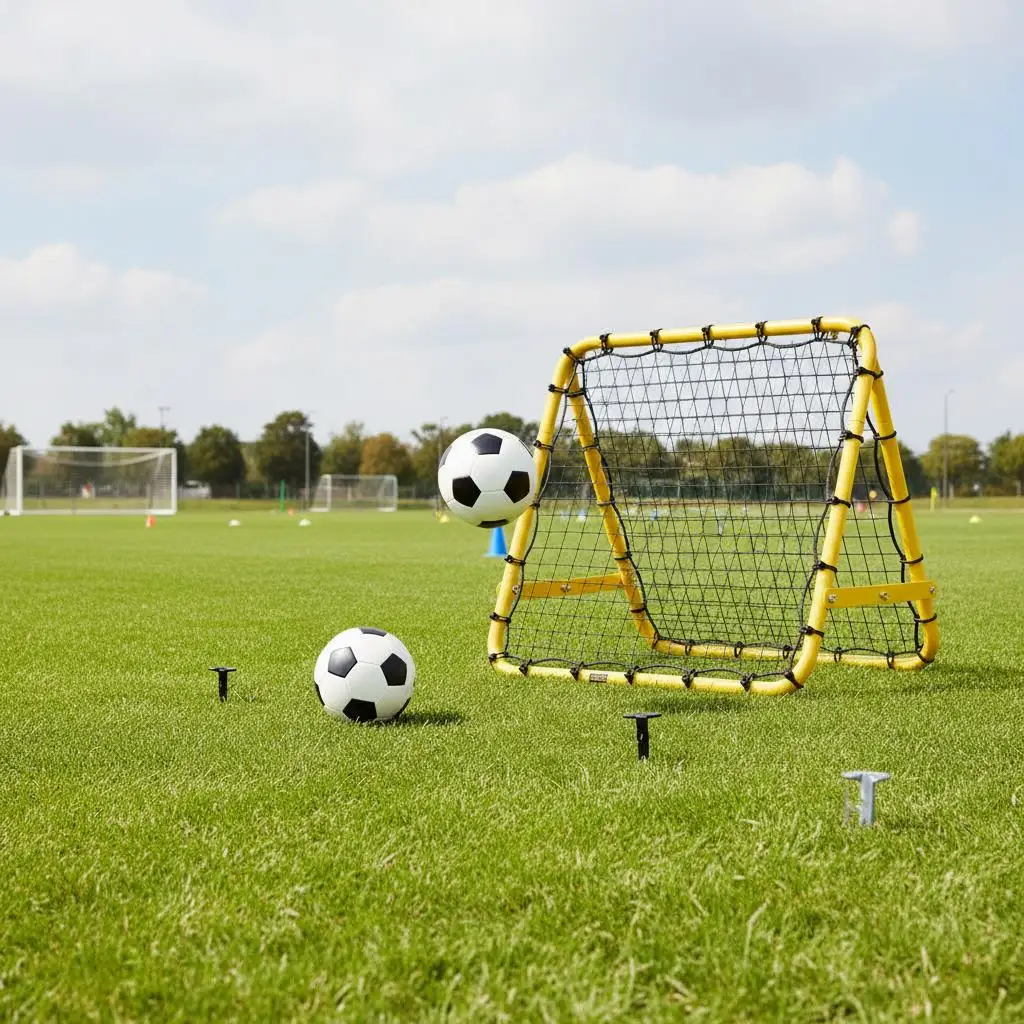 

Football Training Screen 40"x35"x37" For Backyard Park Field Adjustable Angles Portable Design Folding Frame Multiple Skill P