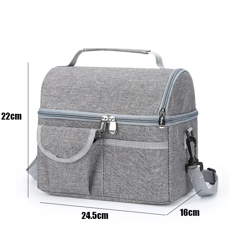 Borsa per il pranzo borsa termica isolata riutilizzabile donna uomo multifunzionale 8L Cooler e Warm Keeping Lunch Box impermeabile a tenuta stagna