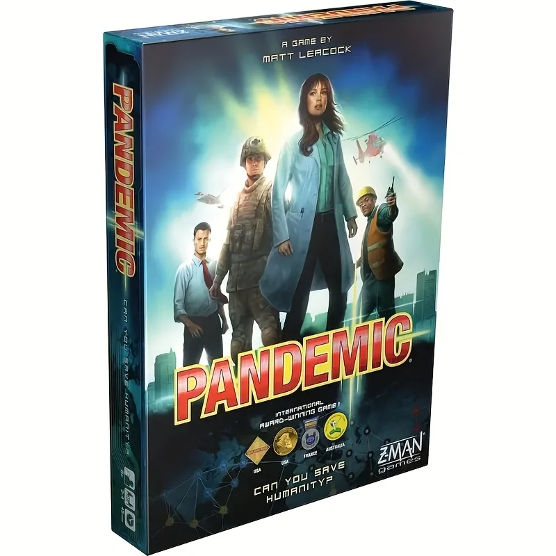 1-teiliges Pandemie-Strategie-Brettspiel – kooperatives Infektionsüberleben für 2–4 Spieler, 45 Minuten Spielzeit, Papiermaterial, ideal für