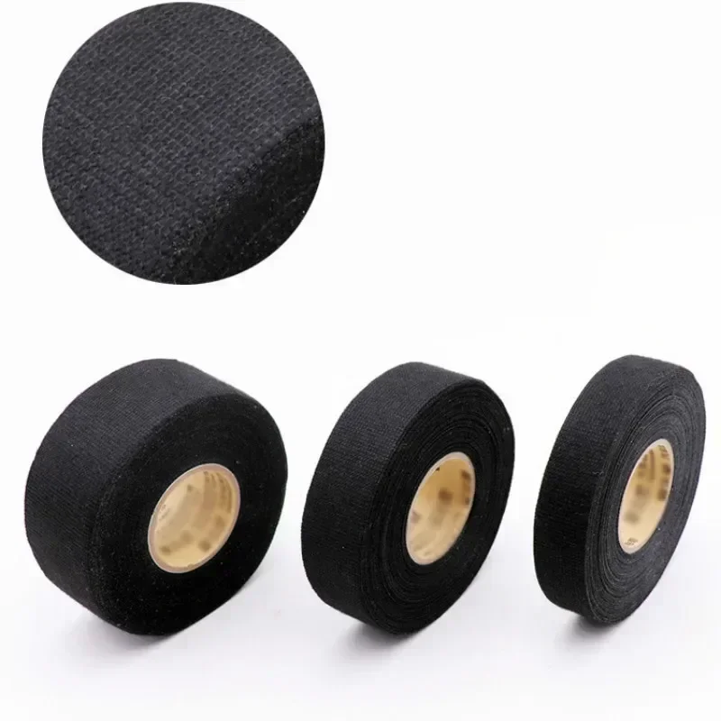 9/19/25MM Heat-resistant Flame Retardant Tape Adhesive Cloth Tape For Car Cable Harness Wiring Loom Protection Width 15M