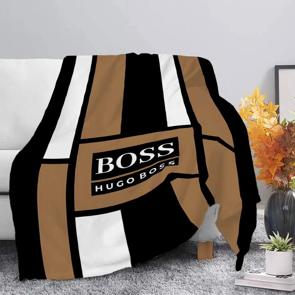 Fashion Exquisite Logo BOSS Printed Blanket Picnic Blankets Warm Blanket Soft and Comfortable Blanket Home Travel Birthday Gift