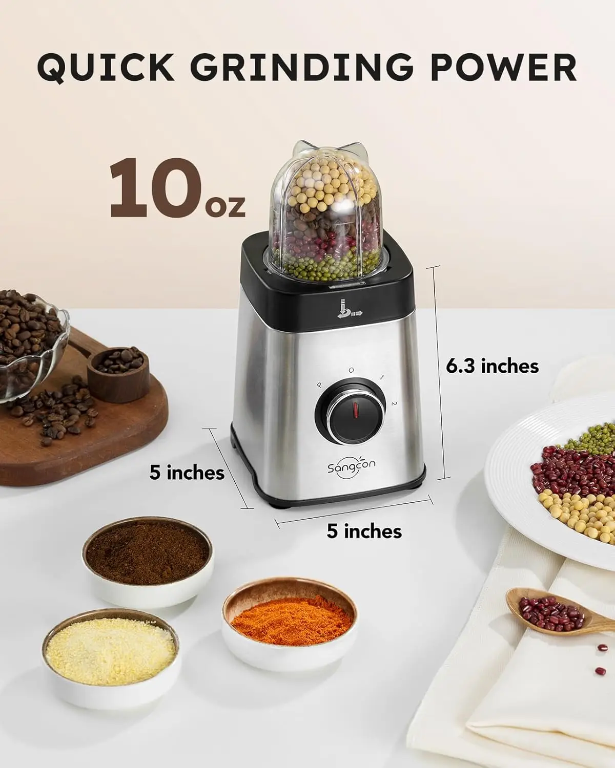 5-in-1 Kitchen Blender and Food Processor Combo for Shakes, Smoothies, Meat Grinding, Chopping & More, Includes 40 oz Jar and 17